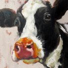 Cow 12x16 in. stretched Oil Painting Canvas Art Wall Decor modern512