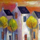 House 12x16 in. stretched Oil Painting Canvas Art Wall Decor modern701