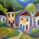 House 12x16 in. stretched Oil Painting Canvas Art Wall Decor modern702