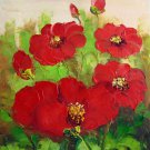 Red Flower 12x16 in. stretched Oil Painting Canvas Art Wall Decor modern001