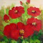 Red Flower 12x16 in. stretched Oil Painting Canvas Art Wall Decor modern001