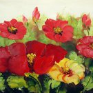 Red Flower 12x16 in. stretched Oil Painting Canvas Art Wall Decor modern003
