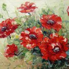 Red Flower 12x16 in. stretched Oil Painting Canvas Art Wall Decor modern011