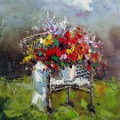 Vase Flower 12x16 in. stretched Oil Painting Canvas Art Wall Decor modern004
