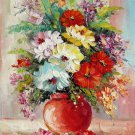 Vase Flower 12x16 in. stretched Oil Painting Canvas Art Wall Decor modern007