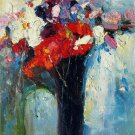 Vase Flower 12x16 in. stretched Oil Painting Canvas Art Wall Decor modern016