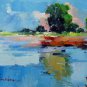 By the river 12x16 in. stretched Oil Painting Canvas Art Wall Decor modern108