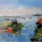 By the river 12x16 in. stretched Oil Painting Canvas Art Wall Decor modern112