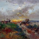 Country 12x16 in. stretched Oil Painting Canvas Art Wall Decor modern115