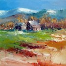 House 12x16 in. stretched Oil Painting Canvas Art Wall Decor modern020