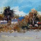 House 12x16 in. stretched Oil Painting Canvas Art Wall Decor modern022