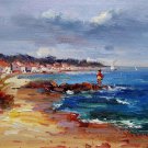 Seaside 12x16 in. stretched Oil Painting Canvas Art Wall Decor modern128