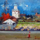 Seaside 12x16 in. stretched Oil Painting Canvas Art Wall Decor modern130