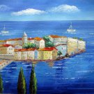 Mediterranean 12x16 in. stretched Oil Painting Canvas Art Wall Decor modern217