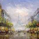Paris 12x16 in. stretched Oil Painting Canvas Art Wall Decor modern615