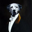 prtrait of pet dog_Poncelet 12x16 in. stretched Oil Painting Canvas Art Wall Decor modern006