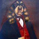 prtrait of pet dog_Poncelet 12x16 in. stretched Oil Painting Canvas Art Wall Decor modern009