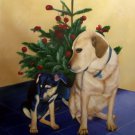 prtrait of pet dog 12x16 in. stretched Oil Painting Canvas Art Wall Decor modern026