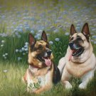 prtrait of pet dog 12x16 in. stretched Oil Painting Canvas Art Wall Decor modern031