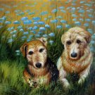prtrait of pet dog 12x16 in. stretched Oil Painting Canvas Art Wall Decor modern037
