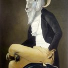 prtrait of goat Poncelet 12x16 in. stretched Oil Painting Canvas Art Wall Decor modern001