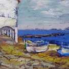 Boat 12x16 in. stretched Oil Painting Canvas Art Wall Decor modern004