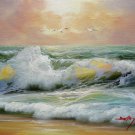 Seawave 12x16 in. stretched Oil Painting Canvas Art Wall Decor modern016