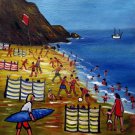 Beach 12x12 in. stretched Oil Painting Canvas Art Wall Decor modern101