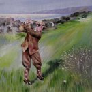 Golf 12x12 in. stretched Oil Painting Canvas Art Wall Decor modern101