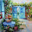 Patio 12x12 in. stretched Oil Painting Canvas Art Wall Decor modern002
