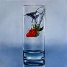 Strawberry in water 12x12 in. stretched Oil Painting Canvas Art Wall Decor modern01D