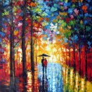 Street scene 48x72 in.  Oil Painting Canvas Art Wall Decor modern02D
