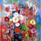 Abstarct flower 36x48 in.  Oil Painting Canvas Art Wall Decor modern001