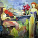Afternoon tea 36x48 in.  Oil Painting Canvas Art Wall Decor modern02D