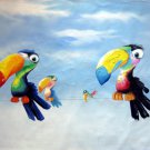 Hornbill 36x48 in.  Oil Painting Canvas Art Wall Decor modern001