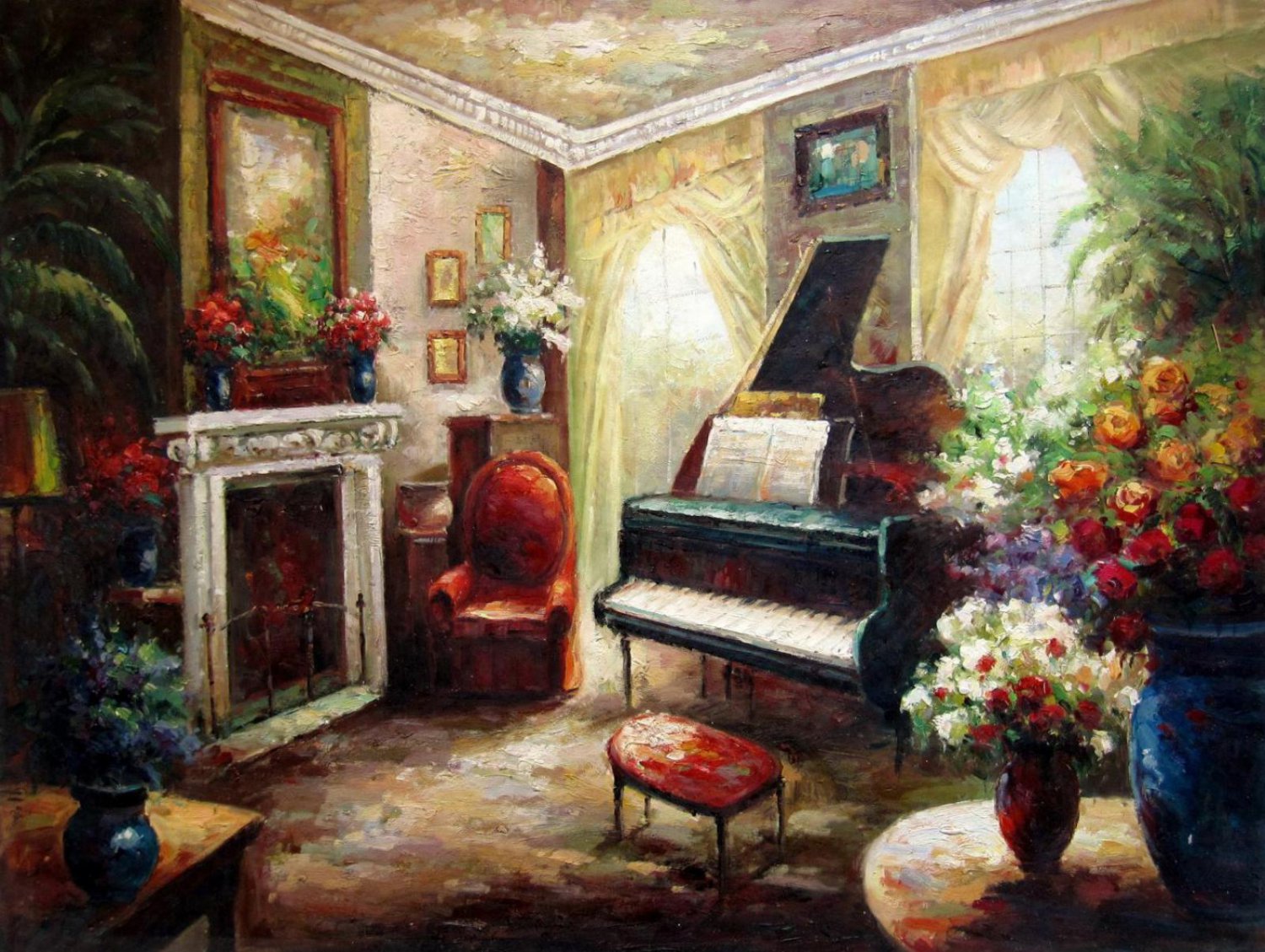 Interior 36x48 in. Oil Painting Canvas Art Wall Decor modern005