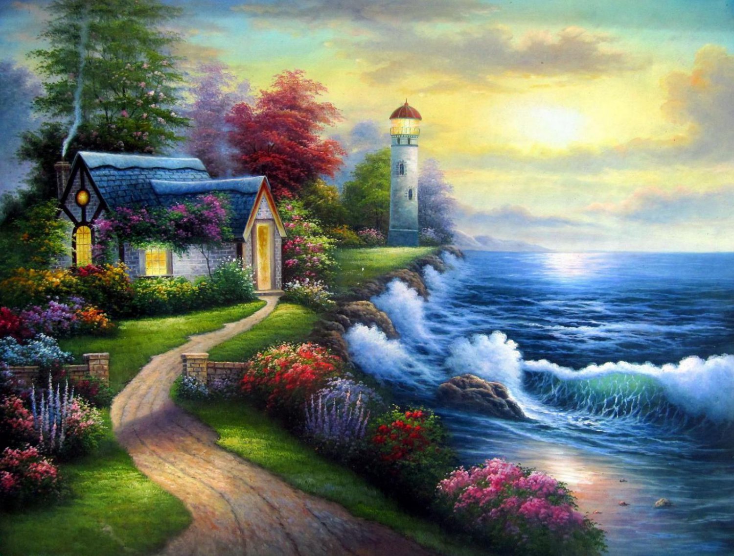 Landscape 36x48 in. Oil Painting Canvas Art Wall Decor modern007