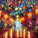 Street scene 36x48 in.  Oil Painting Canvas Art Wall Decor modern301