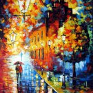 Street scene 36x48 in.  Oil Painting Canvas Art Wall Decor modern07D