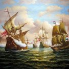 Naval battle 36x48 in.  Oil Painting Canvas Art Wall Decor modern201