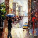 Street 36x48 in.  Oil Painting Canvas Art Wall Decor modern008