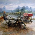 Tractor 36x48 in.  Oil Painting Canvas Art Wall Decor modern01D