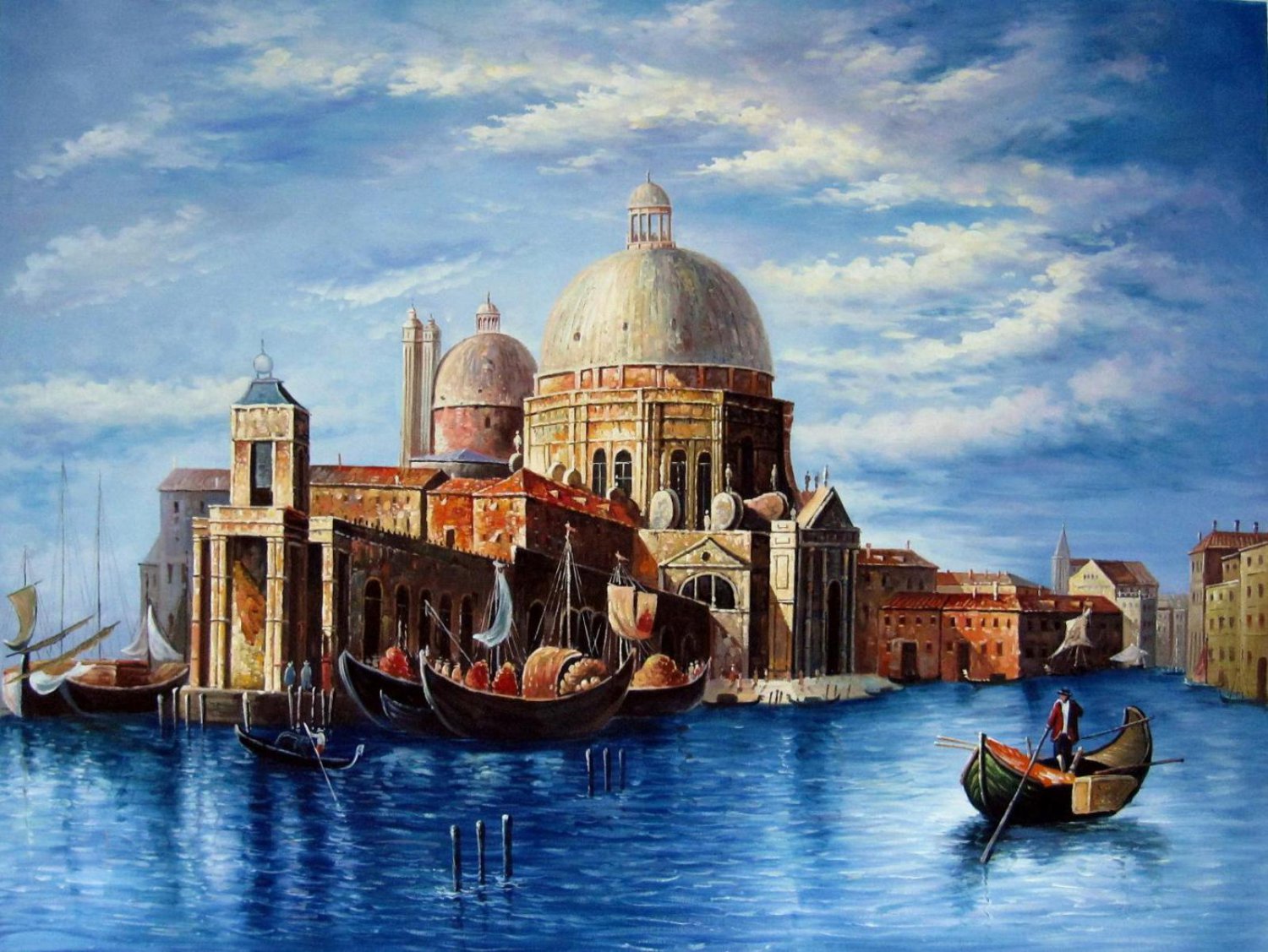 Venice 36x48 In Oil Painting Canvas Art Wall Decor Modern07d