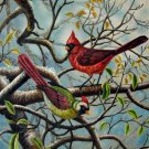 Bird Cardinal 28x48 in.  Oil Painting Canvas Art Wall Decor modern201