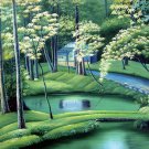 House in forest 24x27.5 in.  Oil Painting Canvas Art Wall Decor modern001