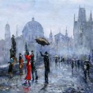 Charles Bridge 12x30 in.  Oil Painting Canvas Art Wall Decor modern001