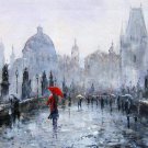 Charles Bridge 12x30 in.  Oil Painting Canvas Art Wall Decor modern03D