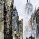 Old street 12x30 in.  Oil Painting Canvas Art Wall Decor modern001