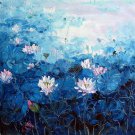 Lotus 31.5x31.5 in.  Oil Painting Canvas Art Wall Decor modern10D