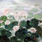 Lotus 31.5x31.5 in.  Oil Painting Canvas Art Wall Decor modern11D